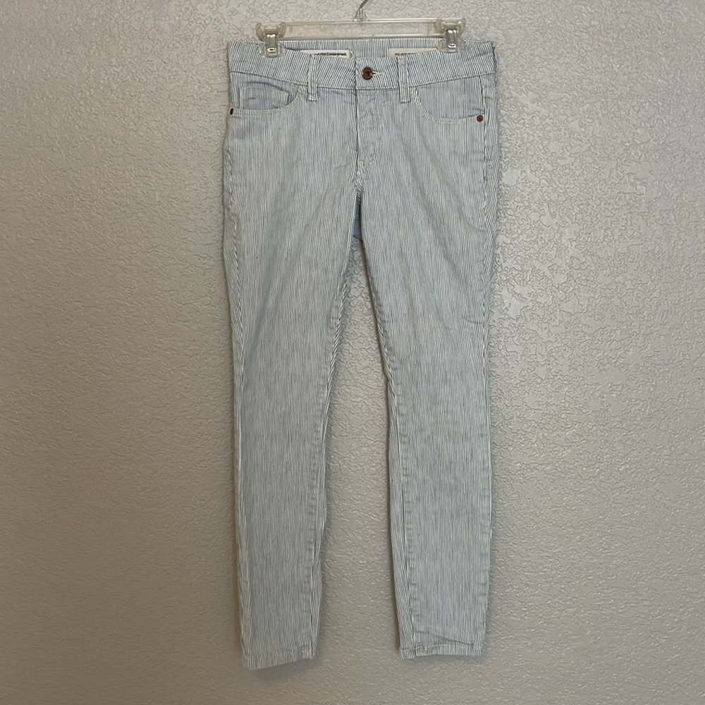 Anthro Pilcro and the Letterpress Striped Mid Rise Skinny Jeans Sz 27 - Picture 2 of 7